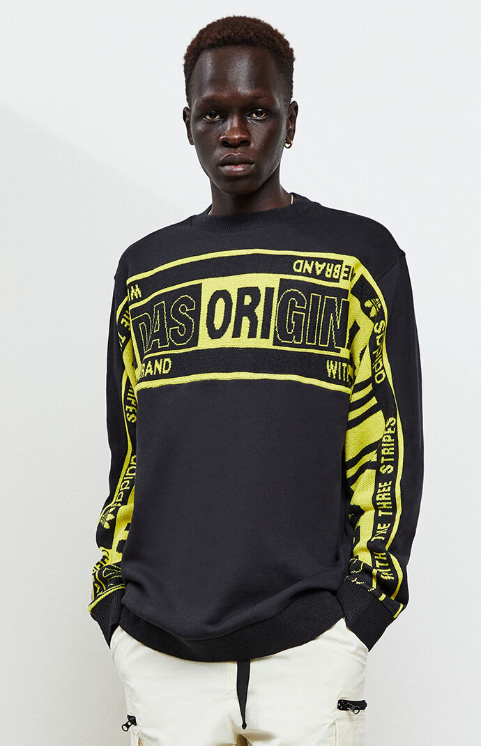 Kaddias Men Disturbed Fashion Crew Neck Fleeces Sweatshirt Black 